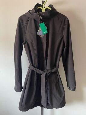 NWT Cloudveil Belted Softshell Trench Coat Hooded Fleece Lined Rain Jacket XL